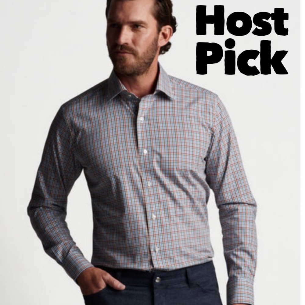 24. Peter Millar Long Sleeve Mens Shirt In Plaid